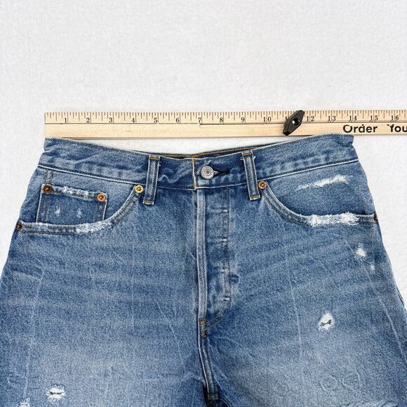 Abercrombie & Fitch Jean Shorts Women’s Size 4 / 21 High Rise Denim 4” Raw Hem - Picture 8 of 9